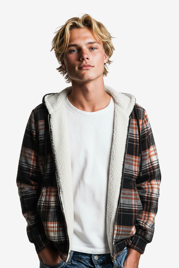 Padded Long Sleeves Zipper Hooded Jacket