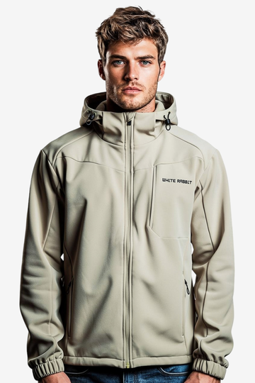 Men’s Softshell Water-Resistant Jacket – Full Zip Hooded Design
