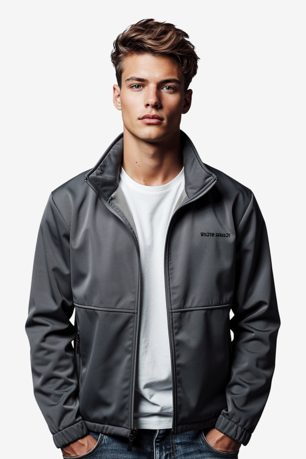 Men’s Softshell Water-Resistant Jacket – Windproof Lightweight Design with Full Zipper