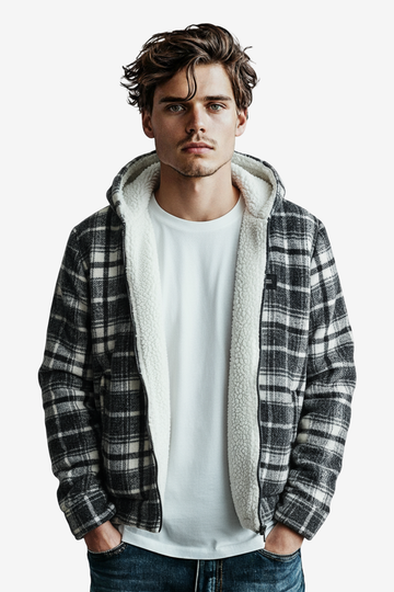 Padded Long Sleeves Zipper Hooded Jacket