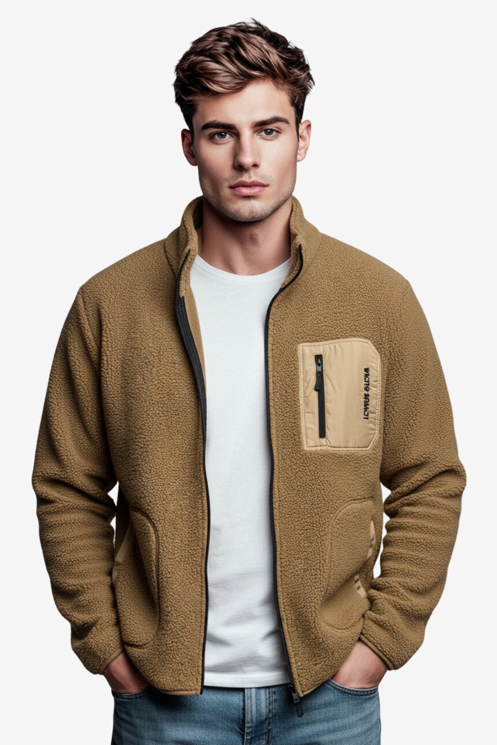 Ribbed Cuffs & Hem Quilted Hooded  Jacket - Brown