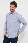 Round Neck Long Sleeve Shirt-Blue