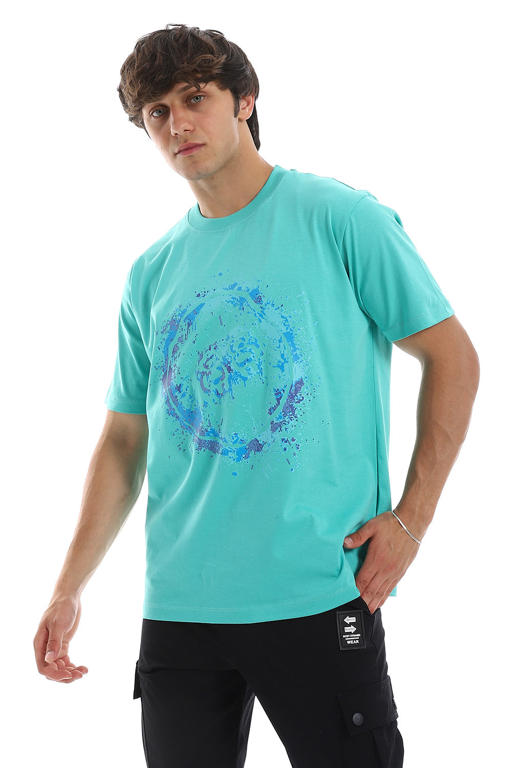 " Printed Patterne Slip On Round Neck T-Shirt