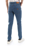 Slim Fit Solid Cottton Jeans - Blue Jeans