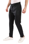 Slub Pattern Classic Chino Pants – Black