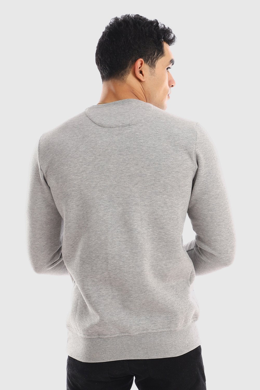 سويت شيرت مريح مطبوع برقبة دائرية