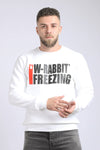 Printed "W-Rabbit Freezing" Inner Fleece Sweatshirt