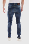 Slim Fit Ripped Casual Jeans - Standard Blue