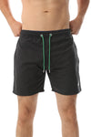 Side Pockets Plain Black Swim Shorts Black