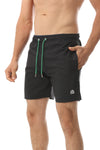 Side Pockets Plain Black Swim Shorts Black