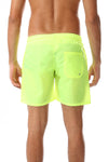 Side Pockets Plain Black Swim Shorts Lemon