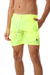 Side Pockets Plain Black Swim Shorts Lemon