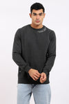 Stitched Side Neck Heather Charcoal Sweatshirt