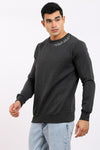 Stitched Side Neck Heather Charcoal Sweatshirt