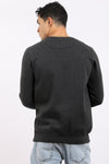 Stitched Side Neck Heather Charcoal Sweatshirt