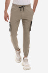 Side Mesh Pocket Textured Khaki Jogger