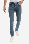 Slim Fit Solid Cottton Jeans - Greenish Blue