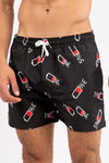 Battery Percentage Regular Fit Swim Short - Black