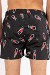 Battery Percentage Regular Fit Swim Short - Black