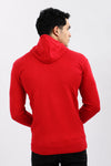 Knitted Pullover With Ribbed Hem – Black-red-