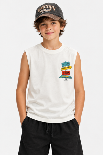 Printed Cut T-Shirt Kids– Off White