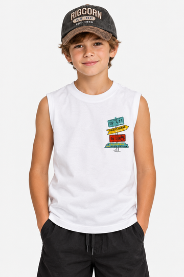 Printed Cut T-Shirt Kids – White