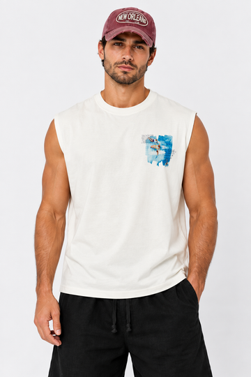 Printed Cut T-Shirt – Off White