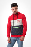 Tri-Tone Hoodie With Front Zipper Pocket