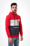 Tri-Tone Hoodie With Front Zipper Pocket