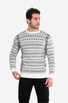 Patterned Pullover White