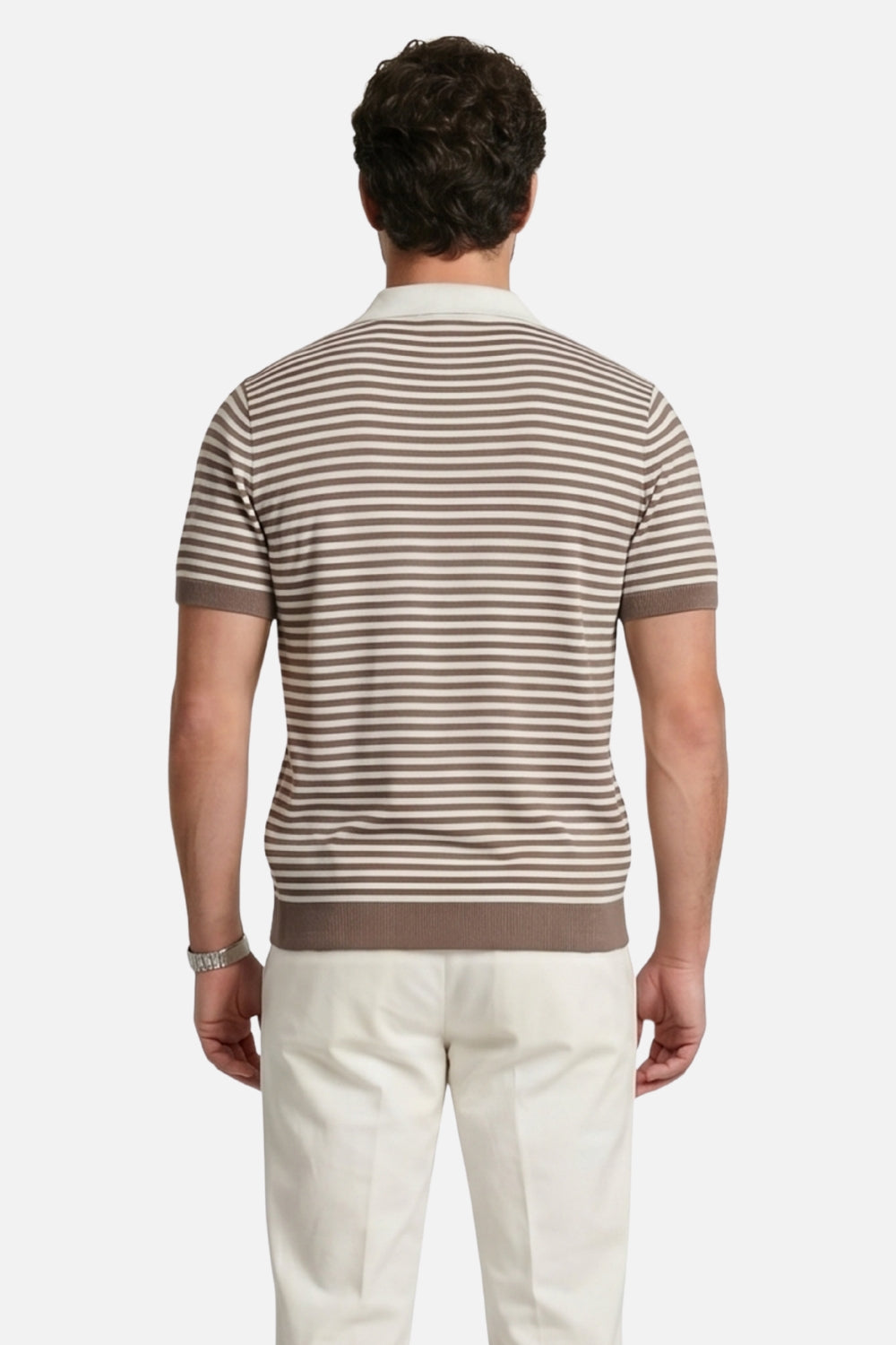 The Knit Resort Polo – Olive & Cream Stripe