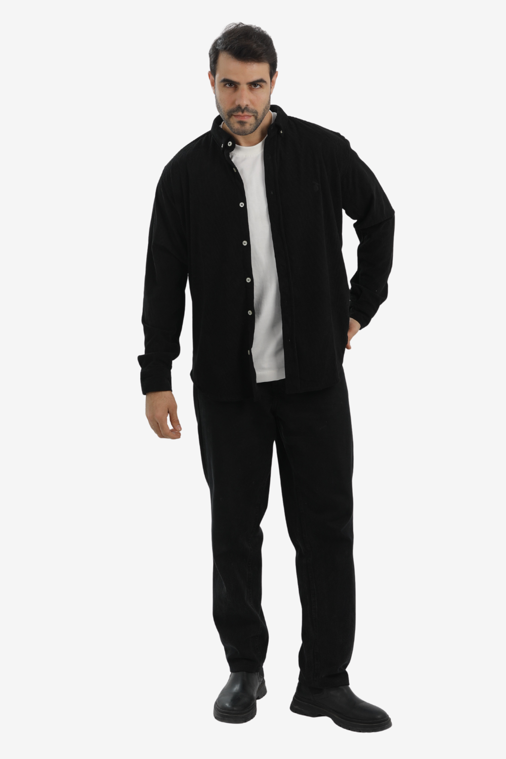 “Slim Fit Black Cotton Shirt for Men”