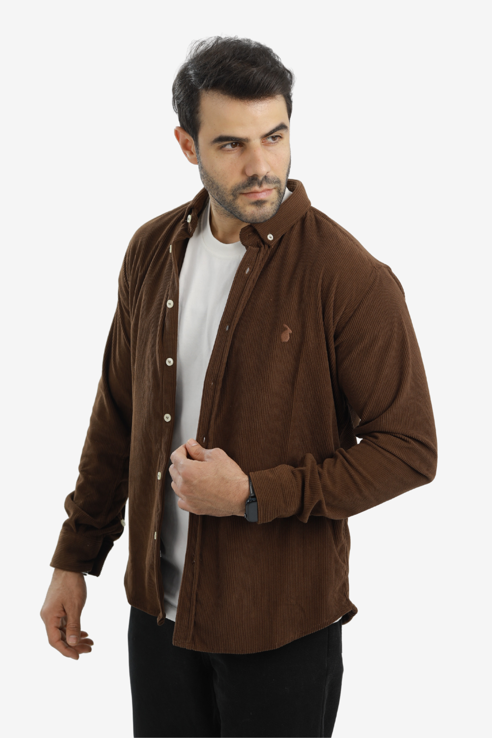 “Slim Fit Brown Cotton Shirt for Men”