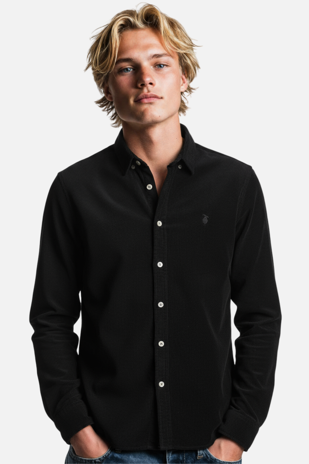 “Slim Fit Black Cotton Shirt for Men”