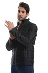 Side Pockets Zip Through Neck Waterproof Jacket - Black