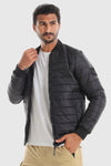 Elastic Cuffs & Hem Dark Grey Men Bomber Jacket