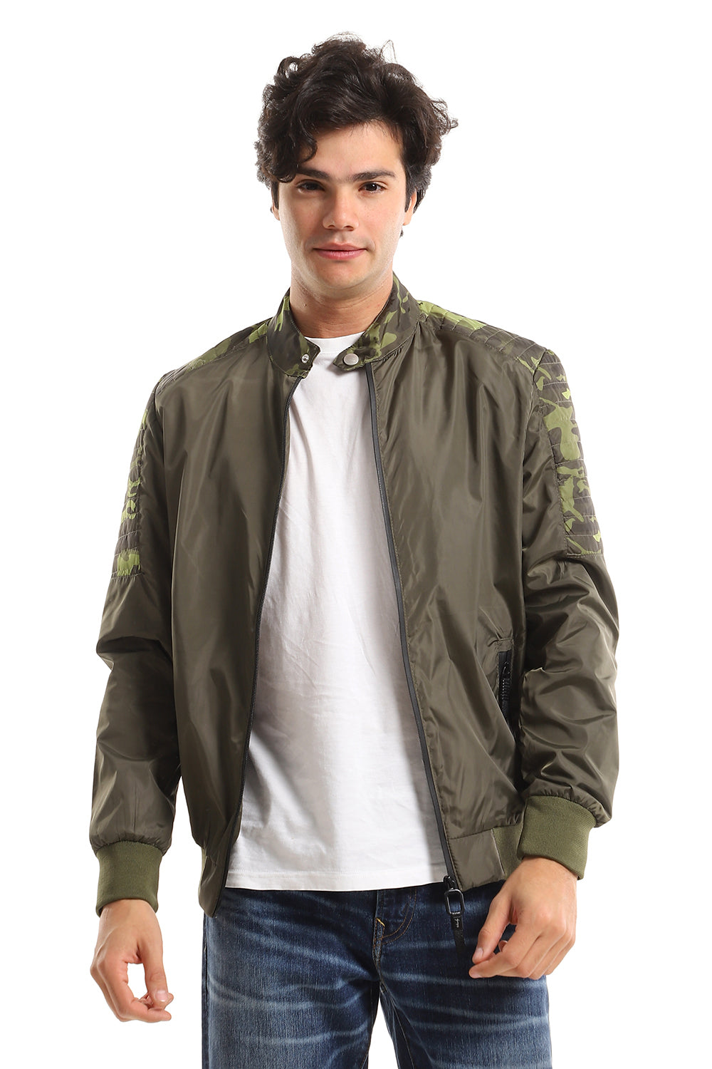 Army Shoulders Band Neck Waterproof Jacket