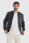 Quilted black leather jacket