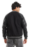 Men Bi-Colored Baseball Jacket