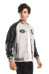 Men Bi-Colored Baseball Jacket