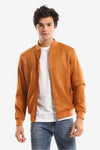 Casual Zipped Suede Jacket With Zipped Side Pockets