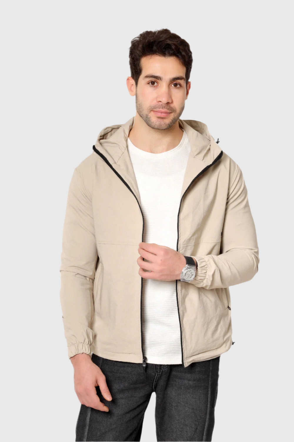 Jacket soft with lining-Beige