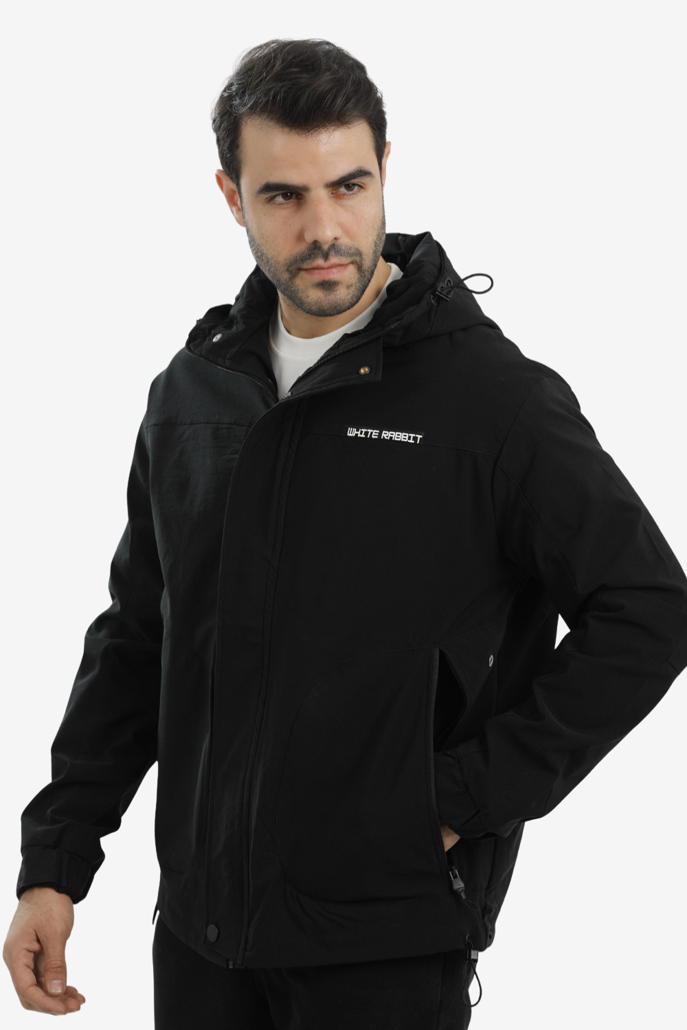 Men’s Soft Waterproof Hooded Jacket -Black