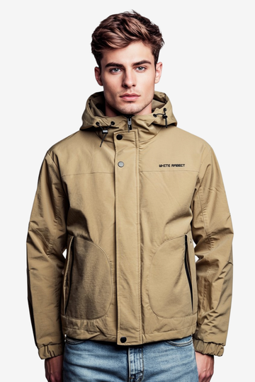 Men’s Soft Waterproof Hooded Jacket -Caffe