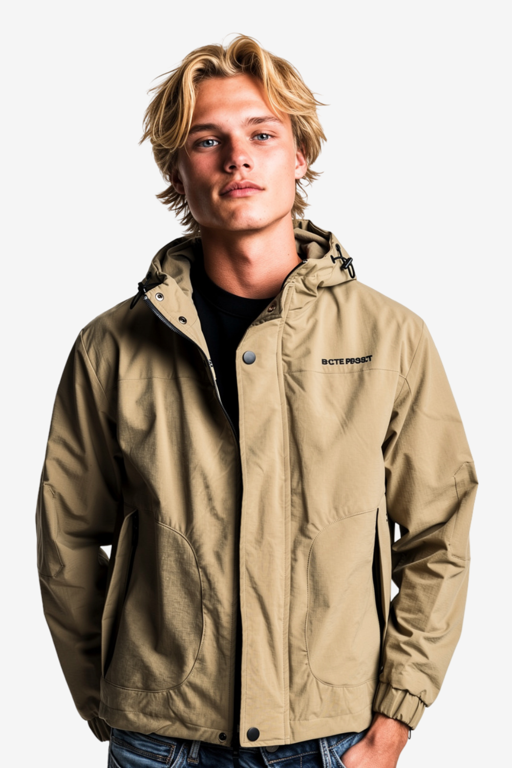 Men’s Soft Waterproof Hooded Jacket -Caffe