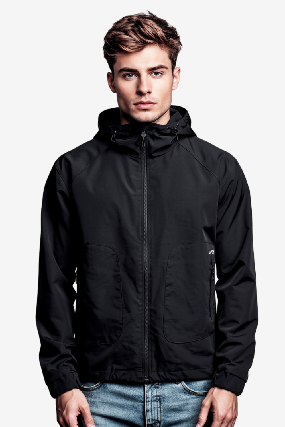 Men’s Soft Waterproof Hooded Jacket -Black