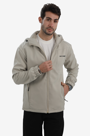Men’s Softshell Water-Resistant Jacket – Full Zip Hooded Design
