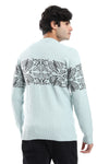 Knitted Pullover With Ribbed Hem –Turquoise