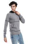 Knitted Pullover With *Ribbed Hem – Grey_1