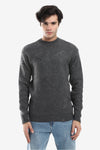 Knitted Pullover With Ribbed Hem –Dark Grey